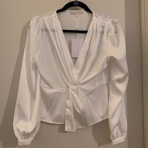 White Twist Detail Blouse